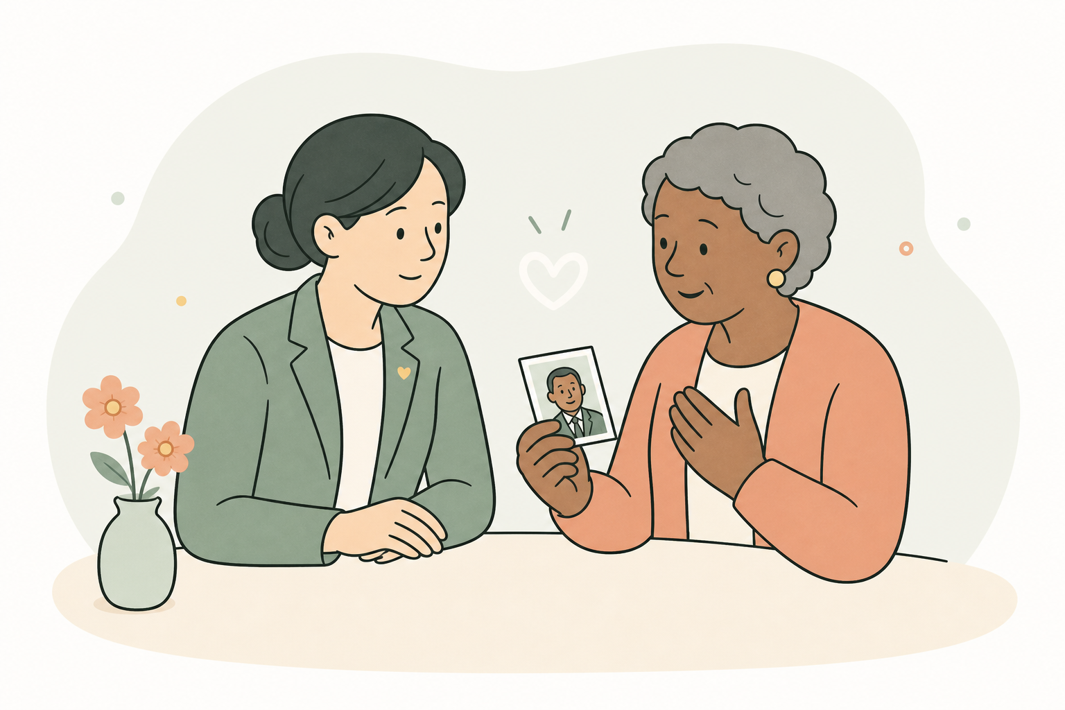 A family sharing memories for a personal funeral tribute