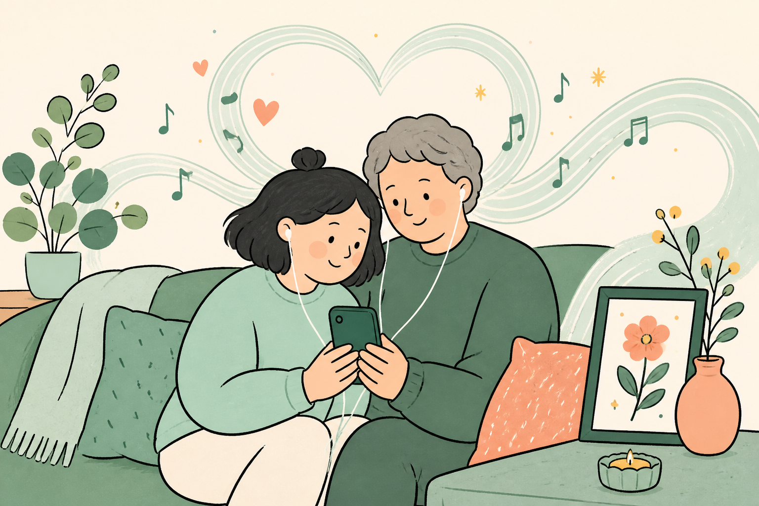 A family keeping a personal memorial song